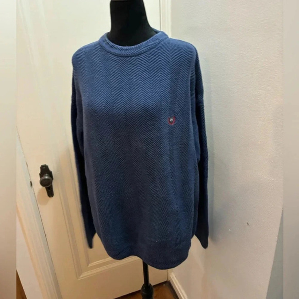 CHAPS RALPH LAUREN Vintage Knit Crest Hand Framed Pullover Sweater Mens Large